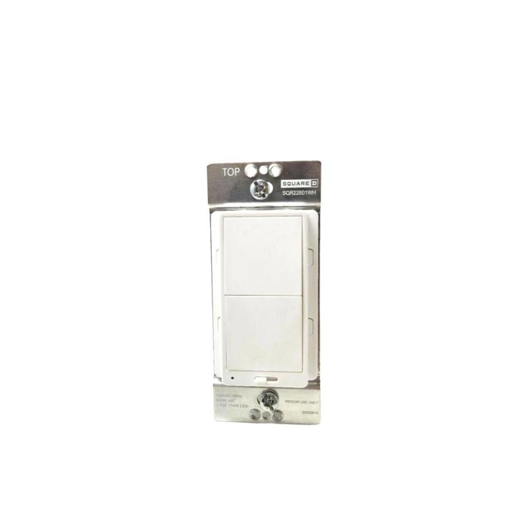 Square D SQR22601WH‎ X Series 15A 600W Single Pole/3-Way Rocker Dimmer New
